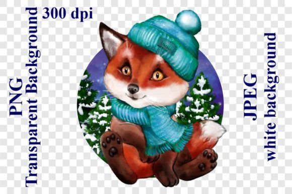 Cute Cartoon Watercolor Fox Knitted Hat Illustrations for Blog & Editorial Design