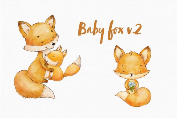 Cute Mom Fox Watercolor Clipart Baby Png: A Designer’s Review for Branding & Marketing Use