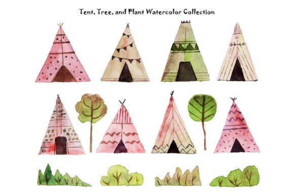 Cute Tent Tree Watercolor Illustration: A Designer’s Real-Use Review
