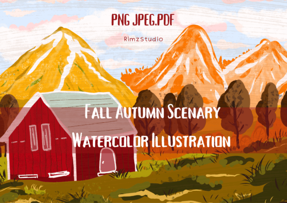Fall Autumn Watercolor Scenery Illustrations: A Designer’s Review for Brand & Marketing Use