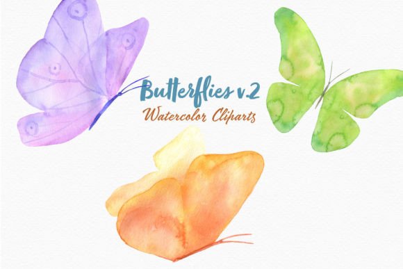 Flying Butterfly Watercolor Clipart Png