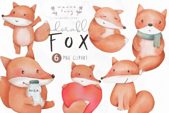 Little Fox Adorable Animal Watercolor Illustrations for Crafters
