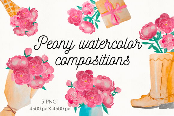 Pink Peony Bouquet Watercolor: A Fresh Illustration for Modern Branding