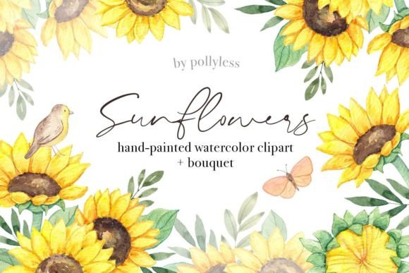Sunflower Watercolor Clipart PNG Review for Real Embroidery Use