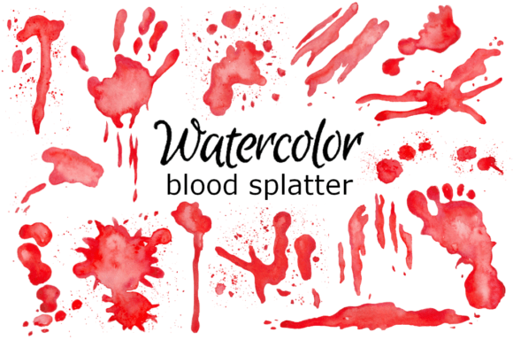 Watercolor Blood Splatter Clipart for Crafters & Etsy Sellers