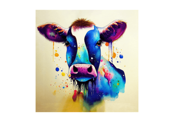 Watercolor Cow Illustration Adds Whimsical Charm to Marketing Visuals