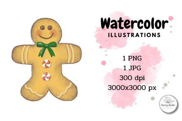 Watercolor Gingerbread Illustrations for Warm, Inviting Brand Design