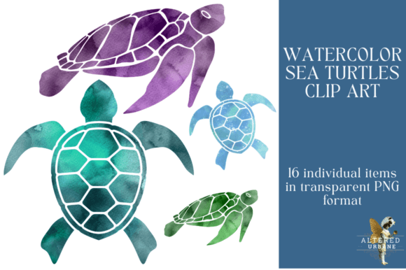 Watercolor Sea Turtles Clip Art: A Soft, Ocean-Inspired Illustration for Crafters & Etsy Sellers