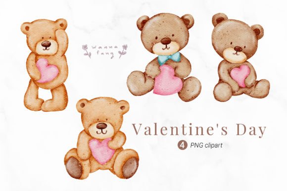 Watercolor Valentine's Teddy Bear Embroidery Design Review